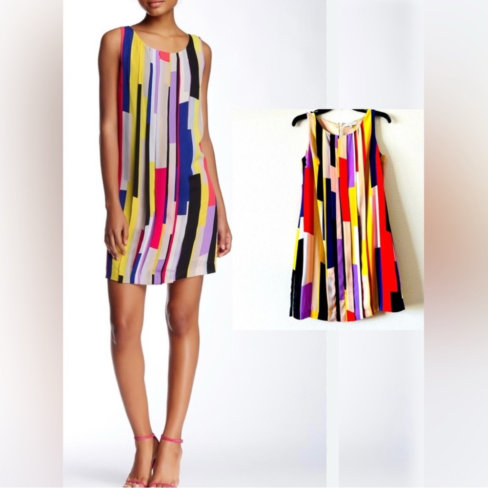 1. State Multicolor Geometric Mini Dress